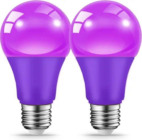 Miniatura 10 de JAHEKS Bombillas LED rosas para interiores y exteriores, 9 W (equivalente a 60 W), base E26, bombilla rosa para Navidad, Halloween, boda, fiesta