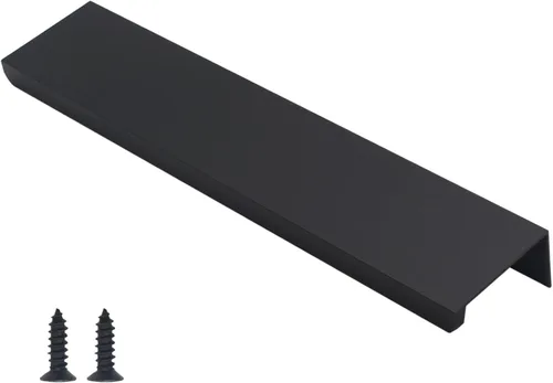 Miniatura 9 de Paquete de 5 tiradores de gabinete negros tiradores de borde de dedo modernos para gabinetes de 5.9 pulgadas/150 mm de longitud, tiradores de cajón