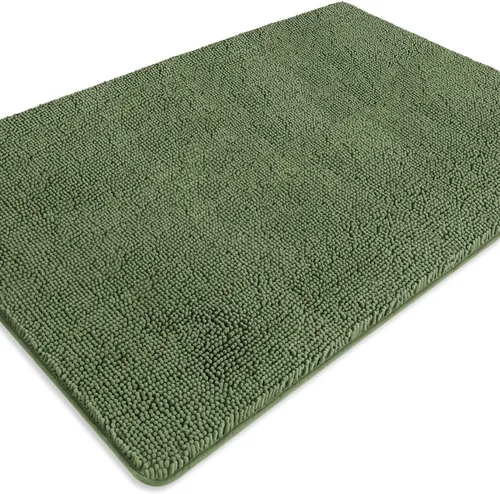 Miniatura 602 de Alfombra de baño pequeña de 12 x 18 pulgadas, lavable y absorbente, antideslizante, alfombra de baño de felpilla gruesa y suave para baño, ducha