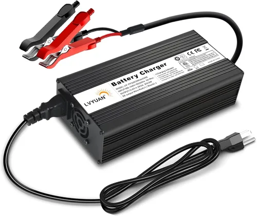 LVYUAN Cargador de batería LiFePO4 de 14.6V 20A, cargador de batería inteligente automático y mantenimiento de desulfatador con chip inteligente
