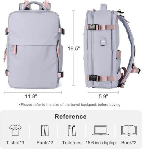 Miniatura 2 de Mochila casual de viaje, Púrpura claro, Mochilas Daypack