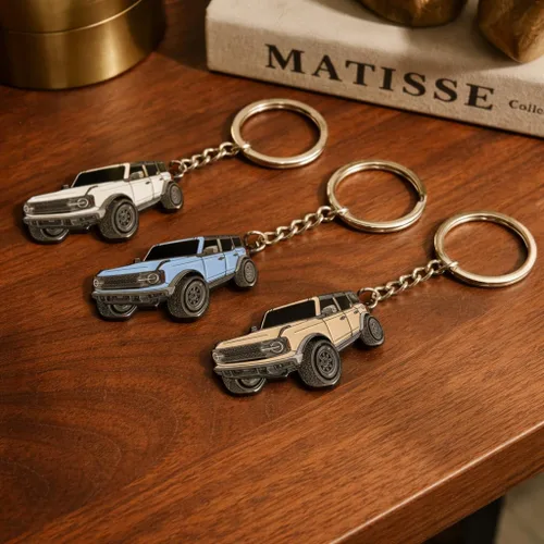 Miniatura 6 de Accesorios de Llavero Bronco 4 puertas llavero Fob Cubierta Modificaciones geniales compatibles con Ford Bronco 2022 2023 2024 Rojo