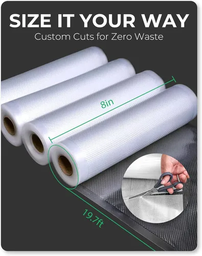 Miniatura 7 de EconoHome Bolsas de sellado al vacío resistentes de 8 x 20 pies para alimentos, paquete de 6 bolsas de almacenamiento al vacío de plástico de grado