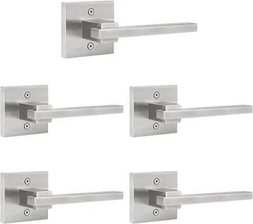 Miniatura 19 de Orger Paquete de 1 Manija de Puerta de Privacidad Negro Mate, Cerradura de Puerta Interior Sin Llave para Dormitorio y Baño, Manija de Puerta