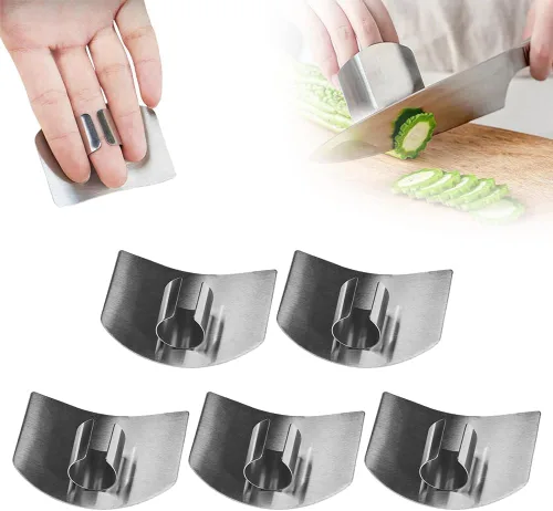 Miniatura 3 de Protector de dedos de acero inoxidable, protector de dedos multifuncional para cortar alimentos, protector para evitar daños al cortar y cortar