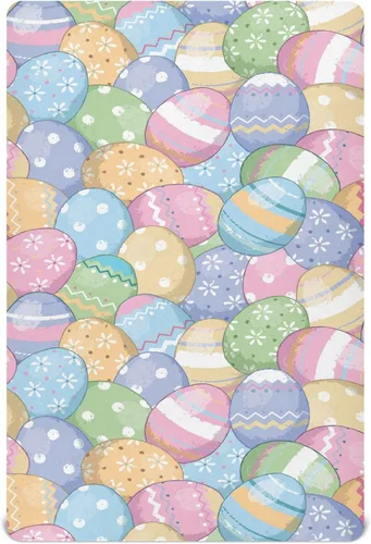 Miniatura 16 de Lindas sábanas para cuna, suaves y transpirables con diseño de huevos de Pascua, para niñas y niños, 39 x 27 x 5 pulgadas