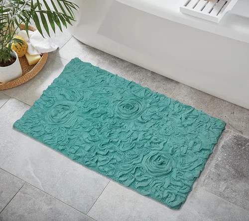 Miniatura 55 de Home Weavers Bell Flower Collection - Tapetes de baño copetudos 100 % algodón, extrasuaves y absorbentes, antideslizantes, lavables a máquina, lino
