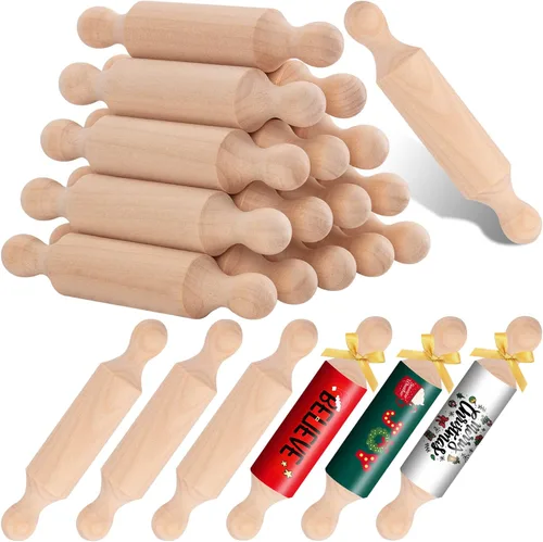 Miniatura 8 de 45 rodillos de madera para cocina larga para hornear masa pequeña para niños, pasta de fondant, pizza, manualidades y juego imaginativo