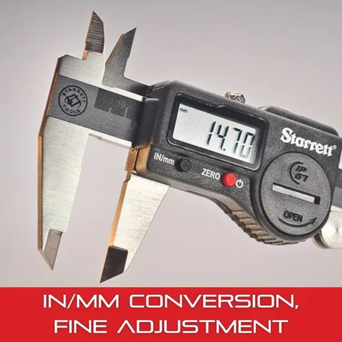 Miniatura 5 de Starrett Calibre de deslizamiento electrónico de acero inoxidable IP67 - Rango de 0-12", resolución de 0.0005", pantalla LCD, ajuste fino, bloqueo