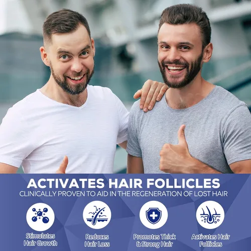 Miniatura 4 de 5% de mininoxidil para hombres y mujeres, suero de biotina para el crecimiento del cabello, tratamientos de recrecimiento de barba y cabello