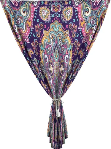 Miniatura 21 de XISUNYA Cortinas opacas ajustables, cortinas opacas portátiles con mandala, estilo grunge, estampado de mandala y formas en espiral, para sala