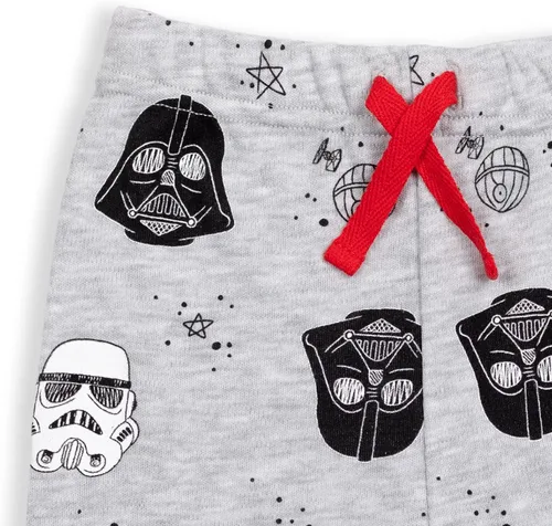 Miniatura 6 de STAR WARS Darth Vader Stormtrooper C-3PO Chewbacca R2-D2 Baby Yoda Paquete de 2 pantalones deportivos para recién nacidos a bebés, Plateado