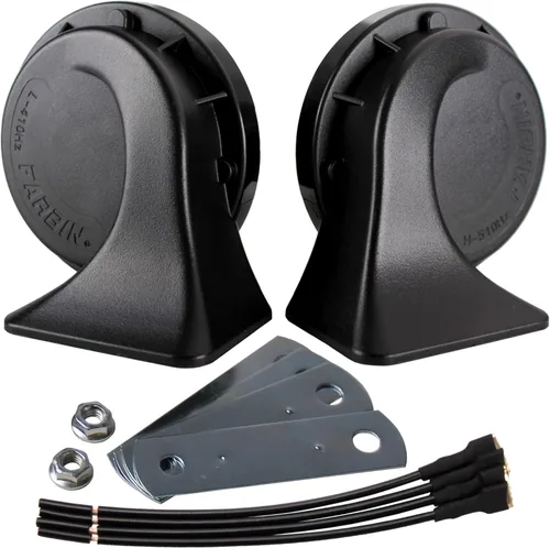 FARBIN Bocinas de camión 24V Bocina de coche ruidosa doble tono Bocina de tren impermeable Bocina eléctrica de caracol Kit universal para cualquier