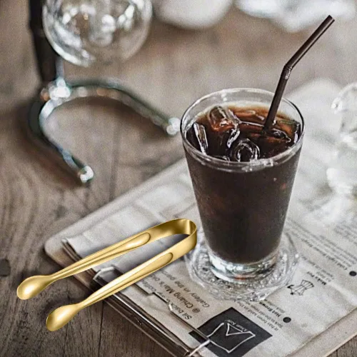 Miniatura 5 de Paquete de 10 pinzas pequeñas de hielo para azúcar, mini pinzas de acero inoxidable para servir aperitivos, para fiestas, café, té, vino, cocina