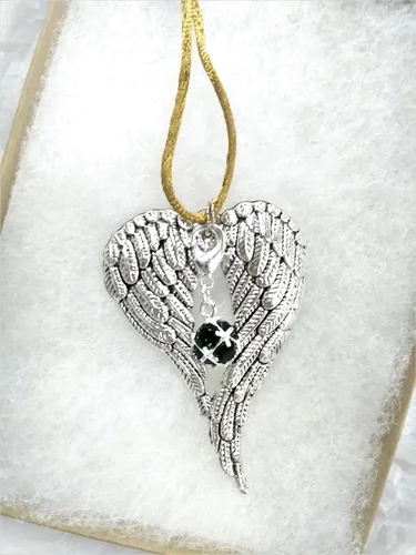 Miniatura 3 de May Birthstone Angel Wings Memorial Ornament Car Hanger Keepsake