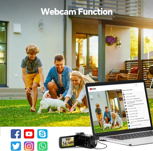 Miniatura 9 de Videocámara Cámara de video 4K Cámara digital para vlogging 42MP 3 "Pantalla de rotación de 270° 18X Zoom Digital Cam Corder para YouTube con 2