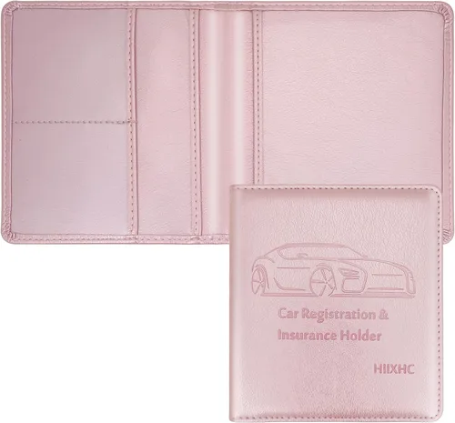 Miniatura 17 de Portador de Tarjeta de Registro e Seguro de Automóvil - Cartera Estuche Organizador de Documentos y Papeles de Automóvil de Cuero para Guantera