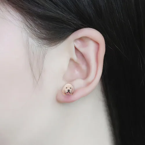 Miniatura 3 de Pendientes de perrito con diseño de perrito de Labrador dorado de la colección Ginger Lyne.