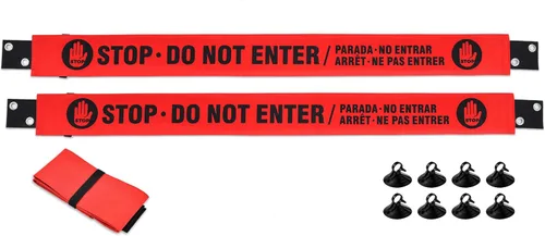 Letrero con extremos magnéticos, extremos de ventosa adicionales, señal de advertencia roja para un fácil montaje en marco de puerta de metal,