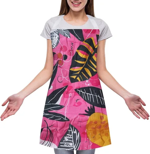Miniatura 3 de MUSM Apron for Adults - 27.6 X 31.5 Inch, Heavy-Duty Polyester Aprons with Two Large Pockets, Waterproof Peach Line Style Kitchen Apron for Cooking