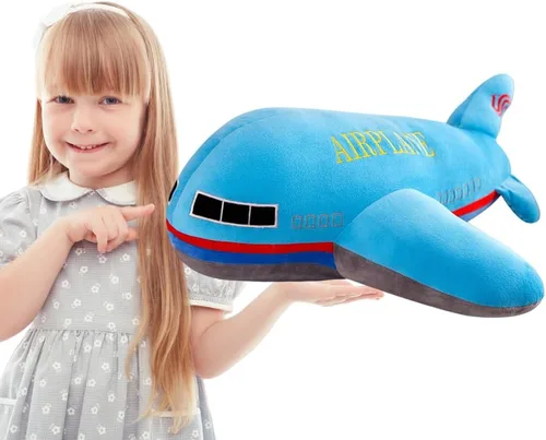 Juguete de peluche de 15.7 pulgadas, almohada de peluche de avión, cojín suave de avión de juguete, bonita decoración de guardería y juguete para