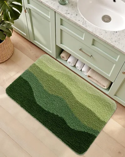 Miniatura 4 de DEXI Alfombras de baño antideslizantes, de 16 x 24 pulgadas, lavables de microfibra, tapete de baño de secado rápido, absorbente ultra suave