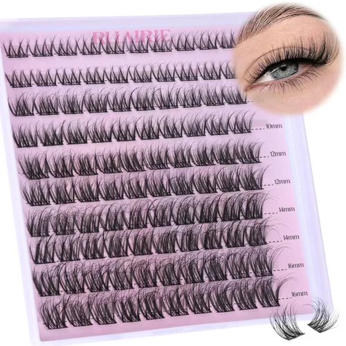 Miniatura 17 de Extensiones de pestañas dispersas en racimo, pestañas individuales, extensiones de pestañas naturales en racimo, 9-11 mm, 96 unidades, para colocar