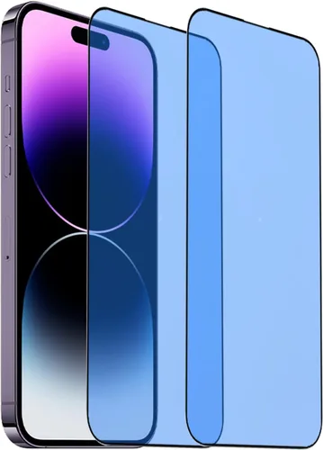 Miniatura 3 de Protector de pantalla de espejo de vidrio templado antiazul, 2 unidades, para iPhone 14 Pro Max, 6.7 pulgadas, dureza 9H, antiarañazos, cubierta