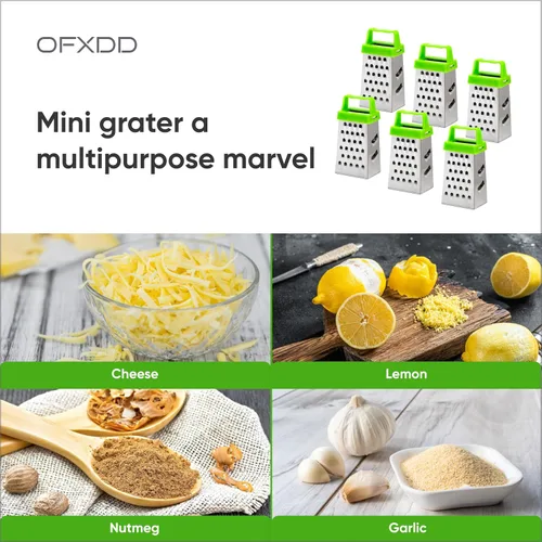Miniatura 5 de Rallador de caja de ajo manual en miniatura, paquete de 3, rallador pequeño de nuez moscada - Mini rallador de queso y jengibre