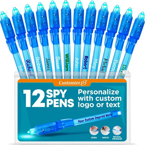 Miniatura 12 de Paquete de marcadores de tinta invisible que desaparecen personalizados, escritor de mensajes secretos personalizados con luz UV, diversión