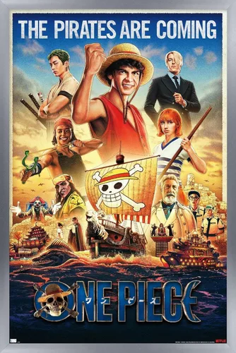 Miniatura 10 de Trends International Netflix One Piece - Póster de pared de una hoja, 34 pulgadas de largo x 22.4 pulgadas, versión enmarcada en negro Versión