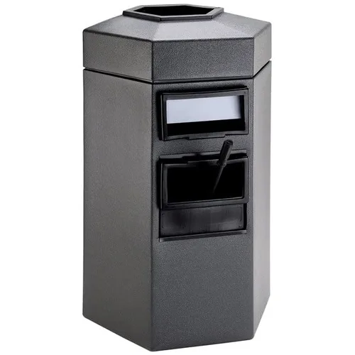 Miniatura 13 de Contenedor de basura negro de 28 galones con dispensador de toallas, escobilla de goma y estación de lavado de parabrisas, cubo de basura, papelera