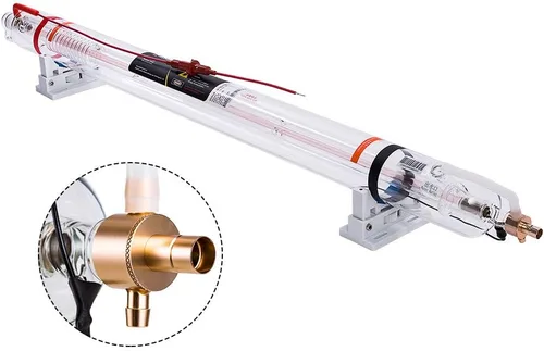 Cloudray 90W Tubo láser de CO2 90W-100W, diámetro de 1250mm y 80mm de diámetro del cable. Preconectado con revestimiento, tubo láser CO2 de 90