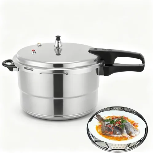 Miniatura 7 de Olla a presión pequeña, mini olla a presión de aleación de aluminio con fondo magnético, envasadora a presión compacta segura y duradera compatible