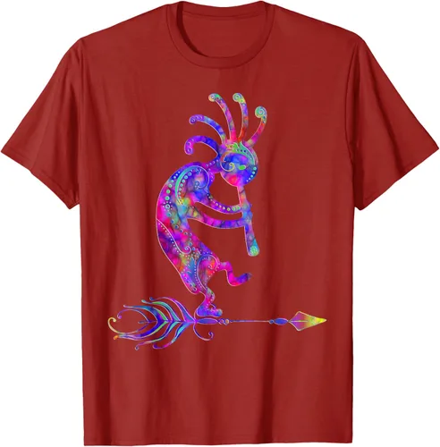 Miniatura 71 de Native American Kokopelli With Feather 2 - Camiseta Fan Fun, Negro, S