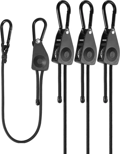 Miniatura 14 de Paquete de 4 cordones elásticos planos ajustables de 3 vías con ganchos, fácil de ajustar la longitud de los 3 lados, Lucky Straps 30 pulgadas