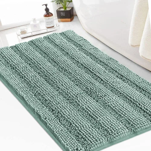 Miniatura 101 de Turquoize Alfombras de Baño de Chenilla Peludas Alfombra de Baño Antideslizante Gruesas Alfombras Peludas para Baño Chenilla Juego de Alfombra