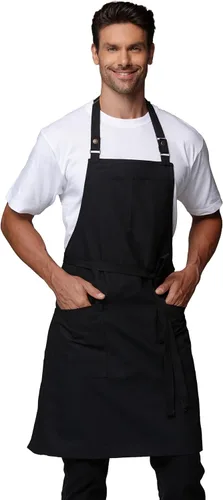 Miniatura 7 de Delantales de chef para hombres y mujeres con bolsillos grandes, delantal de lona, impermeable, profesional, con 2 bolsillos, 4251 GB