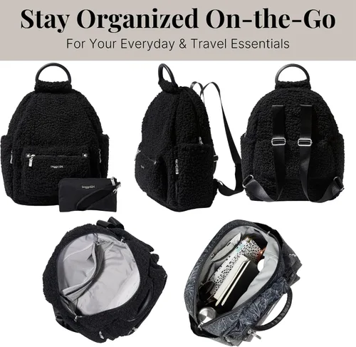 Miniatura 29 de Baggallini Mochila todo el día para mujer con pulsera de teléfono RFID, Negro, talla única
