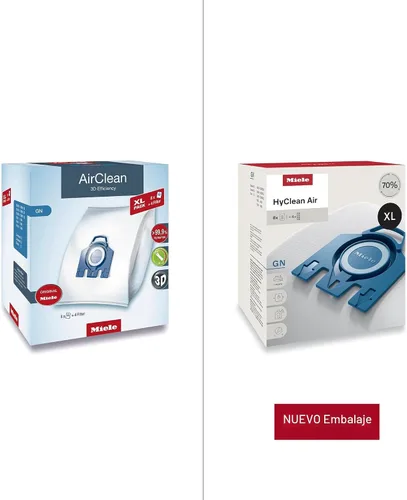 Miniatura 2 de Bolsas de aspiradora Miele Original AirClean 3D Efficiency GN para Miele Complete C2/C3, Classic C1, y modelos S8/S5/S2, filtros más del 99.9%