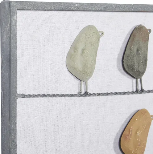 Miniatura 3 de Deco 79 Escultura de pared de metal para decoración de pared, diseño de pájaro, arte de pared, 32 x 1 x 12 pulgadas, multicolor