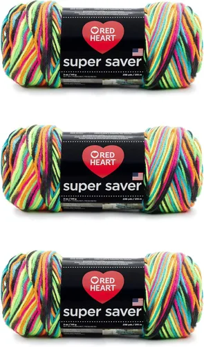 Miniatura 144 de Red Heart Hilo Super Saver, paquete de 3, estampado artístico, 3 unidades Estampado De Artista