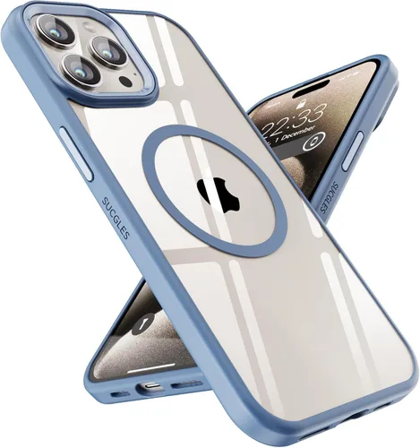 Miniatura 36 de SUCGLES Funda para iPhone 13 Pro Max con MagSafe, imán ultra fuerte N56, protección contra caídas de 12 pies, antiamarilleo, funda magnética