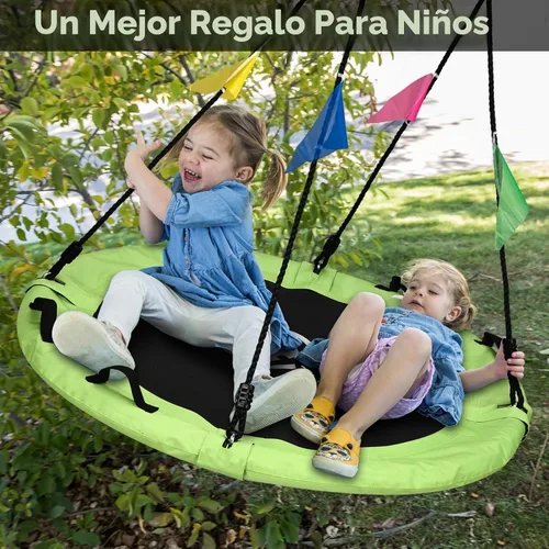 Miniatura 5 de HeyZoo Columpio de árbol, columpio volador de 40 pulgadas para niños, capacidad de peso de 900 libras, con correas ajustables para colgar