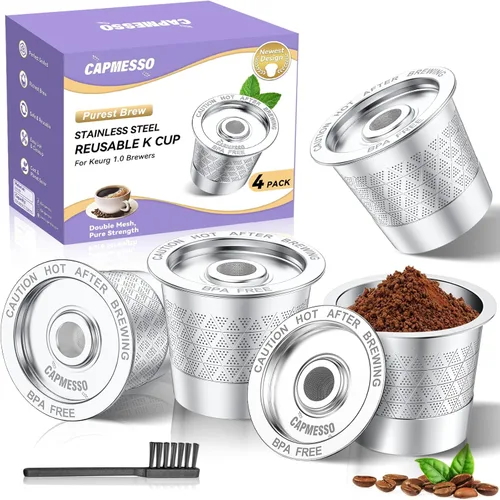 Miniatura 9 de CAPMESSO Tazas K reutilizables para Keurig: cápsulas de café recargables Kcup actualizadas 2026 - Tazas K de acero inoxidable completas