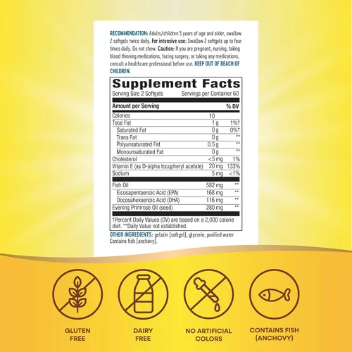 Miniatura 3 de Nature's Way EFA Blend para niños con vitamina E, apoya la función ocular y cerebral*, 120 cápsulas blandas