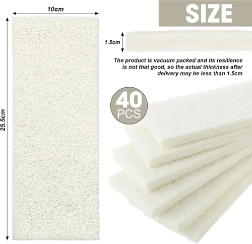 Miniatura 3 de 40 almohadillas para fregar no rayones, reutilizables, para cocina, color blanco, esponjas, multiusos, para suministros de limpieza de cocina