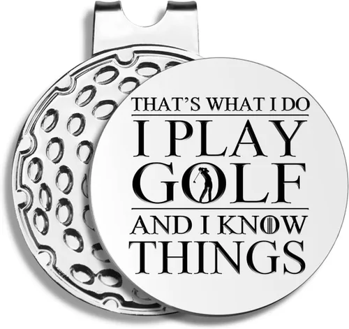 Miniatura 12 de Divertidos marcadores de pelota de golf con clip para sombrero, accesorios de golf para hombres, regalos de golf de jubilación de cumpleaños para I