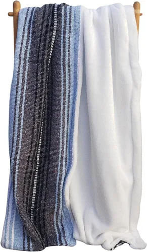 Miniatura 2 de Light Blue Mexican Blanket, Baby Blanket, Serape,Falsa Blanket, Boho Blanket, Throws, Yoga Blanket,Beach Blanket,Minky Blanket,Coastal Décor, Saddle