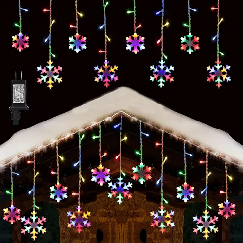 Miniatura 11 de Toodour Luces de carámbano de Navidad para exteriores, 20 tubos de 90 luces LED de carámbano con 8 modos, cadena de luz de cristal para interiores